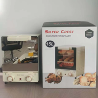 Four électrique à commande mécanique de grande capacité 15L, mini-four grille-pain, friteuse à air et grill pour la cuisson à domicile et en camping-car