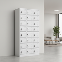 Casiers verticaux en acier pour salle de sport à 24 portes avec serrure à clé, étanches, durables, certifiés CE pour usage en usine
