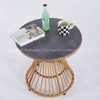 Ensemble de salle à manger en rotin résistant à l'usure, meubles en rotin naturel, table d'appoint ronde, meubles pour salon
