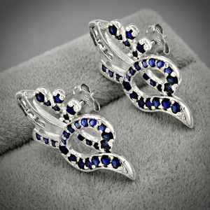 Creative Sapphire 925 Sterling <b>Silver</b> <b>Stud</b> <b>Earrings</b> for Women - Product Image 1