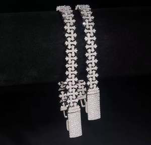 Pulsera de Plata 925 con Cruz de Moissanita, Bañada en Rodio, Estilo Bohemio, Engaste de Garras, Corte Brillante, Joyería Unisex para Bodas y Fiestas - Product Image 5