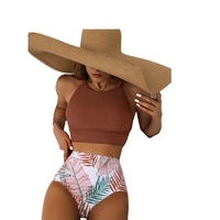 2022 costumi da bagno Athletic Striped Tank costume da bagno a vita alta Bikini da donna