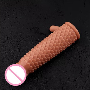 Großhandel Wiederverwendbares Weiches Silikon Wasserdichtes Kondom mit Noppen-Ring-Hülle für Männer Verlängerungshülle Sexspielzeug-Sleeve - Product Image 6