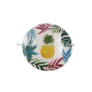 2023 all'ingrosso ananas Design Picnic piatto da pranzo rotondo in melamina piatto da raccolta costiera - Product Image 5