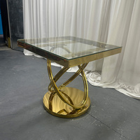 Articles de fête très demandés en usine : table à gâteau circulaire en acier inoxydable avec plateau en verre.
