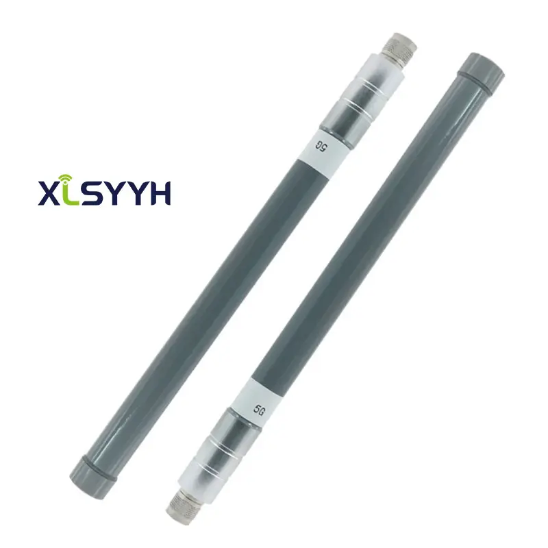 N male fiberglass omni wifi 5G gray FRP waterproof antenna High gain 15dbi 600~6000Mhz full band 5ghz Antenna with free bracket