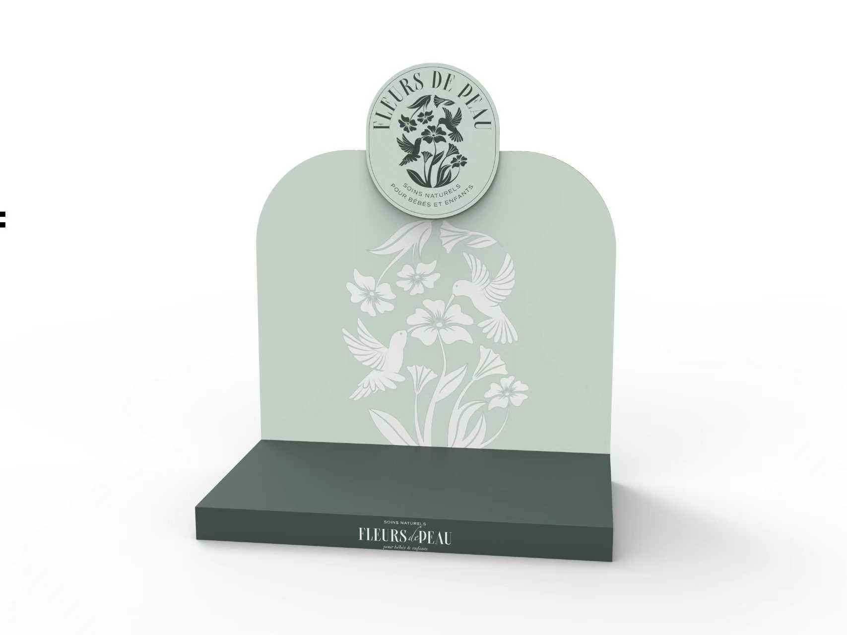Custom Desktop Cardboard Display Stand Countertop Skincare Rack for Cosmetic Stores Customized Display Rack — view 3