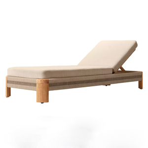 Muebles de Exterior Más Populares, Tela Impermeable, Sillas de Descanso para Piscina de Hotel, Tumbonas de Madera Resistentes para Villa, Tumbonas para Tomar el Sol - Product Image 6