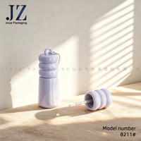 Tube de brillant à lèvres transparent 3 ml Jinze avec logo personnalisé, grand applicateur carré, emballage cosmétique vide