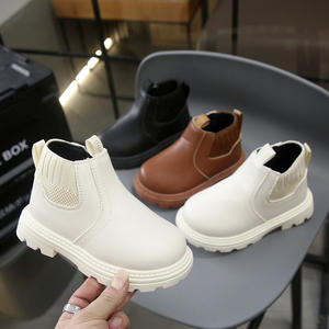 Nouvelles bottes en cuir pour filles et garçons, style britannique, semelle souple, automne et hiver 2025 - Product Image 1