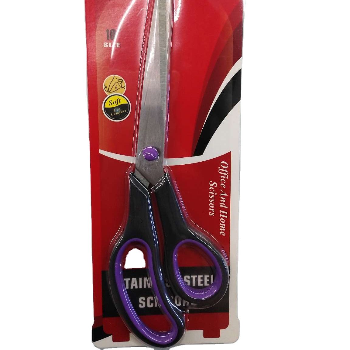 STOCK househould 10 INCH office scissors  stainless steel student scissors paper cutting  plastic handle light and safe