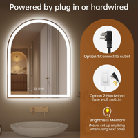 Miroir de salle de bain intelligent LED moderne de luxe avec fonction anti-buée, étanche, avec fonction mémoire pour la décoration de salle de bain et d'hôtel