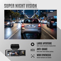 Caméra embarquée 4K 3 canaux (avant, arrière, habitacle) avec WiFi 5 GHz, GPS, moniteur de stationnement, vision nocturne, capteur G, 170° °   Caméra de tableau de bord grand angle pour voiture