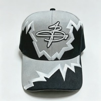 Casquette vintage Shockwave Jagged Edge Snapback personnalisée avec broderie 3D, style streetwear, visière plate, casquette de baseball, vente en gros