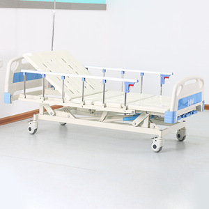 Manual Nursing <b>Bed</b> HR-S05 Blue White <b>Foldable</b> Home Use For Elderly - Product Image 3