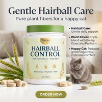 Comprimés de Psyllium pour le Contrôle des Boules de Poils chez les Chats – Formule Fibres pour une Digestion Facile, Santé Digestive et Routine de Toilettage – Qualité Supérieure, Vente en Gros