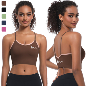 XW-7042 Vente en gros Fitness Personnalisé Spaghetti Strap Col Rond Sportswear Plus La Taille Dos Nu Yoga Gym Femmes Soutiens-Gorge De <span class=keywords><strong>Sport</strong></span> - Product Image 2