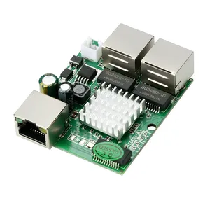 Module <span class=keywords><strong>de</strong></span> commutateur réseau Ethernet embarqué mini 3 ports 10M/100M/1000M adaptatif large tension DC9-60V pour carte PCBA - Product Image 2