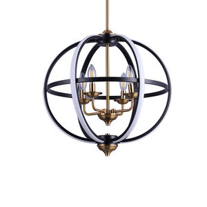 Vente chaude PP24101-450 4 * E12/E14 Bande De Silicone LED 28W 110-240V Placage Noir Laiton Pendentif Lampe Lustres Décoratif Moyen - Product Image 5