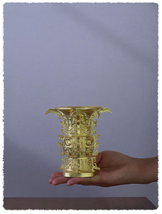 Modelli Decorativi in Ottone Fuso Stile Classico di He Zun, Artigianato Antico 3D per Collezioni Museali di Arte Culturale Storica - Product Image 4