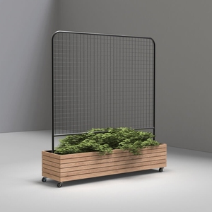 Jardinière d'extérieur personnalisable <span class=keywords><strong>pour</strong></span> la maison Lit de jardin surélevé en <span class=keywords><strong>bois</strong></span> avec treillis en acier et roue <span class=keywords><strong>pour</strong></span> <span class=keywords><strong>plantes</strong></span> <span class=keywords><strong>grimpantes</strong></span> - Product Image 6