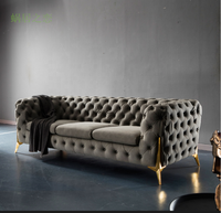 Einfaches Design Apartment Sofa Chesterfield Cover Tufted oder Leder für Wohnzimmer