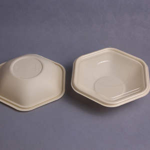 Conteneurs alimentaires jetables biodégradables en amidon de maïs pour vente en gros, boîtes à emporter 750ml 1100ml 1600ml, bols à salade hexagonaux - Product Image 6