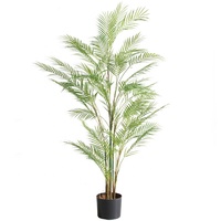 Palmier artificiel en plastique 65-180cm, plante tropicale verte en pot, résistante à l'eau, écologique, réaliste, durable, pour intérieur