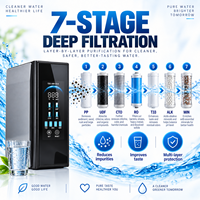 Distributeur d'eau sans réservoir à 7 étapes, purificateur d'eau RO sous évier, écran tactile intelligent, surveillance TDS, filtre minéral alcalin