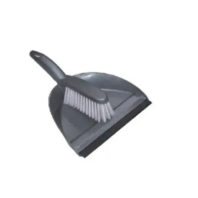 Plastic Brush and Dustpan Set with Rubber Edge for Easy Dirt Pickup