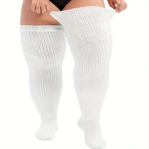 Chaussettes hautes <span class=keywords><strong>pour</strong></span> femmes grandes tailles, <span class=keywords><strong>pour</strong></span> cuisses épaisses, extra longues, épaisses, au-dessus du genou - Product Image 4