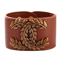 Bracelet en cuir large unique et tendance avec motif floral, boutons colorés et décoration en PU, modèle unisexe Yiwu QNW2713