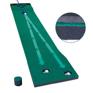 Tapete de Práctica de Golf Verde con 12 Cubiertas para Hoyos, Tapete de Golf para Interiores, Ayuda para el Entrenamiento de Golf - Product Image 5
