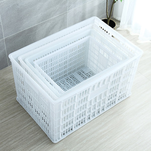 White <b>Plastic</b> <b>Crates</b> 1000x600x685mm Nestable Turnover Box For Food Fruit Vegetable Storage HDPE Injection Molding - Product Image 1