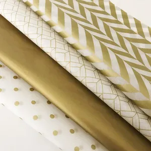 Rose Gold Metallic Custom Afdrukken Wikkelen Tissue Papier Voor Verpakking Kleding