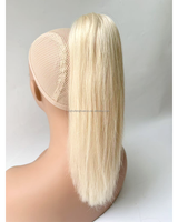 Queue de cheval en extensions de cheveux blond platine européens avec pince à griffes, vente en gros, qualité salon, 100% cheveux humains vierges