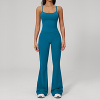 Ensemble de yoga 2 pièces respirant et extensible pour femmes, pantalon évasé à séchage rapide, tenue de sport décontractée pour la course à pied, la salle de sport, style 2551