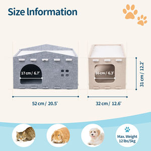 Casa para Gatos Moderna, Plegable, Resistente a Mordidas, de Alta Calidad y Duradera, con Diseño de Fieltro de Poliéster Estampado, Color y Logotipo Personalizables - Product Image 3