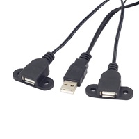Montage sur panneau USB 1 mâle à 2 femelles câble chargeur meubles table de chevet bureau canapé Port de charge USB