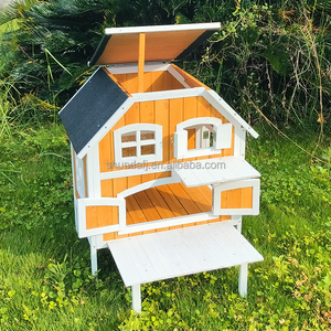 SDCH007-Gelb Neuerscheinung Casa Para Perros Holz-Vogelkäfig Chalet Holzhäuser Tannenholz Katzenhaus mit Druckmuster - Product Image 4