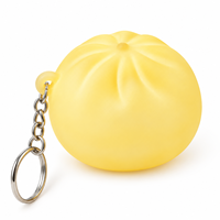 Porte-clés en silicone souple Bao Bun avec lumière jaune chaude