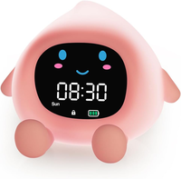 Réveil pour enfants avec veilleuse, horloge d'apprentissage du sommeil pour tout-petits, horloge rechargeable en silicone avec double alarme et fonction « OK pour réveiller »