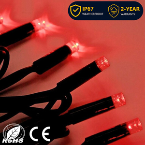 ไฟ LED สายยาว 10 เมตร 100 ดวง สีแดง มุมกว้าง แบบกาวในตัว ปรับความสว่างได้ เชื่อมต่อเร็ว เหมาะสำหรับตกแต่งคริสต์มาส สวน ลานบ้าน วันวาเลนไทน์ วันฮาโลวีน มาตรฐาน IP65 - Product Image 1