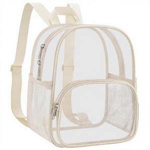 กระเป๋าเป้สะพายหลังใส PVC สำหรับสนามกีฬา มีซิปปิด ช่องด้านหน้า กันน้ำ โปร่งใส สำหรับคอนเสิร์ต กีฬา และการเดินทาง - Product Image 1