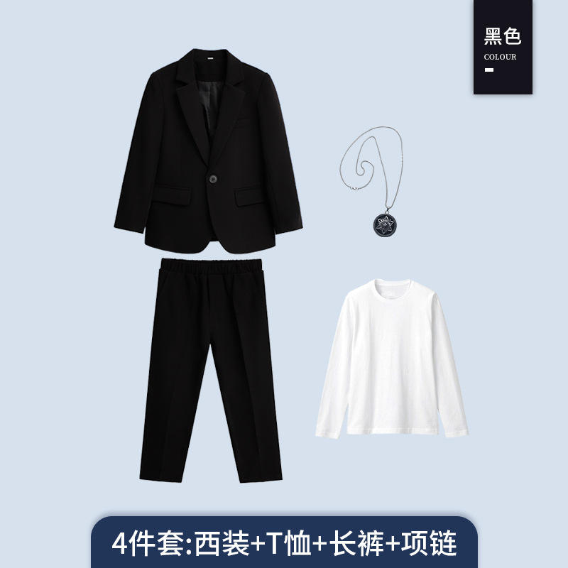 Ensemble 4 pièces noir (T-shirt blanc + costume + pantalon +