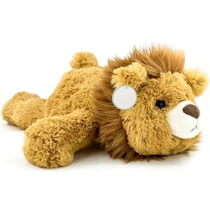 Travesseiro de pelúcia para animais de pelúcia com peso de leão, travesseiro de pelúcia para presente e brinquedo de pelúcia personalizado, 2 libras, conforto sensorial, atacado