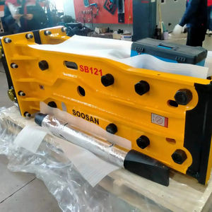 Martillo hidráulico SOOSAN SB121 tipo abierto, accesorio para excavadora, cincel de 155 mm para roca, para excavadoras de 28-35 toneladas, para trabajos de demolición. - Product Image 1