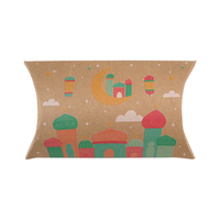 Boîte à bonbons Ramadan Kareem, emballage cadeau en papier kraft imprimé mosquée et lune, personnalisable