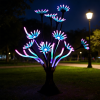 Lumière LED en forme d'arbre de chrysanthème à neuf queues de renard fantastique avec effet de dégradé de couleurs pour la décoration de jardin et de parc en extérieur