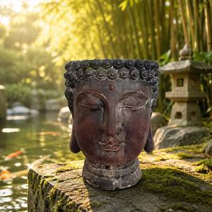 Statue <span class=keywords><strong>de</strong></span> tête <span class=keywords><strong>de</strong></span> <span class=keywords><strong>Bouddha</strong></span> grandeur nature en MGO faite à la main, <span class=keywords><strong>pot</strong></span> <span class=keywords><strong>de</strong></span> fleurs en magnésie, 13,2 pouces, pour la décoration <span class=keywords><strong>de</strong></span> la maison ou du jardin - Product Image 1